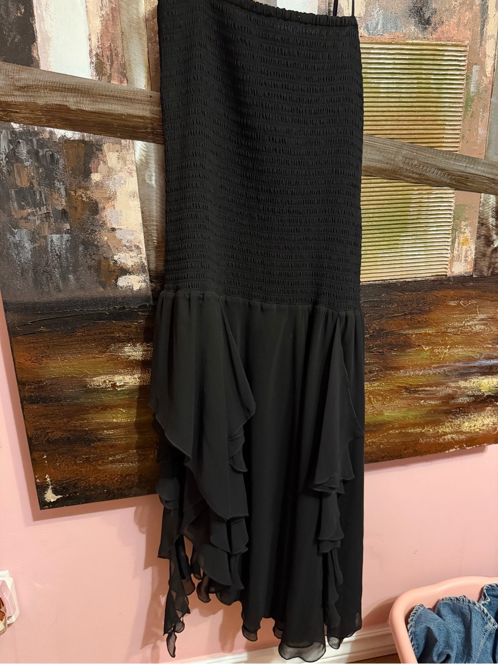 BLACK RUFFLE DRESS - Picture 2 of 4